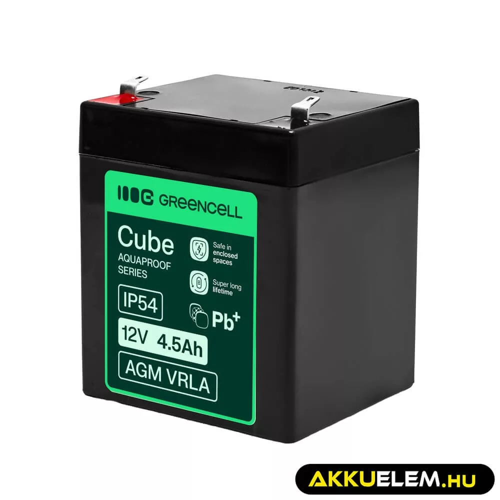 GreenCell AGM VRLA 12V 4.5Ah akkumulátor (90x70x106mm)