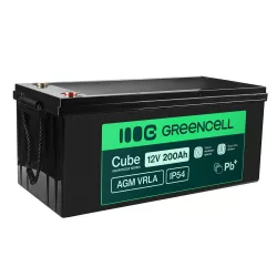   GreenCell AGM VRLA 12V 200Ah akkumulátor solar hajókhoz applications (240x522x226mm)