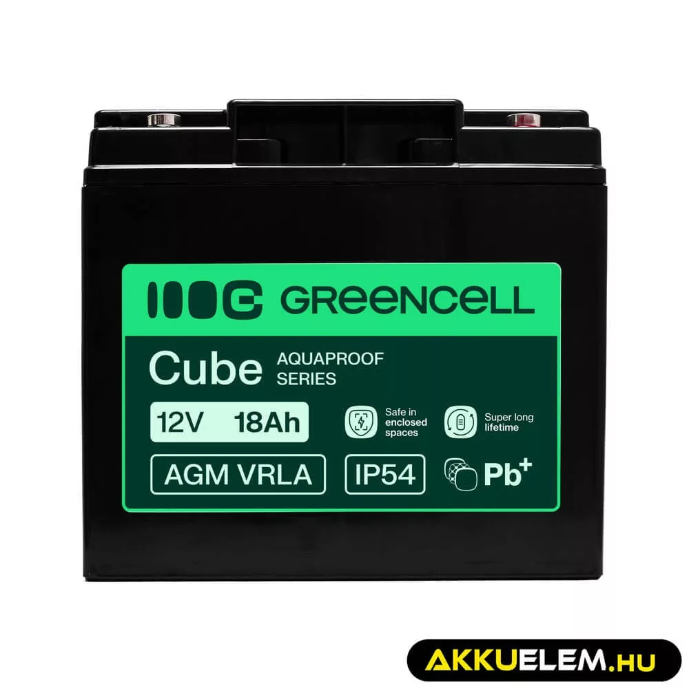 GreenCell AGM VRLA 12V 18Ah akkumulátor (181x77x167mm)