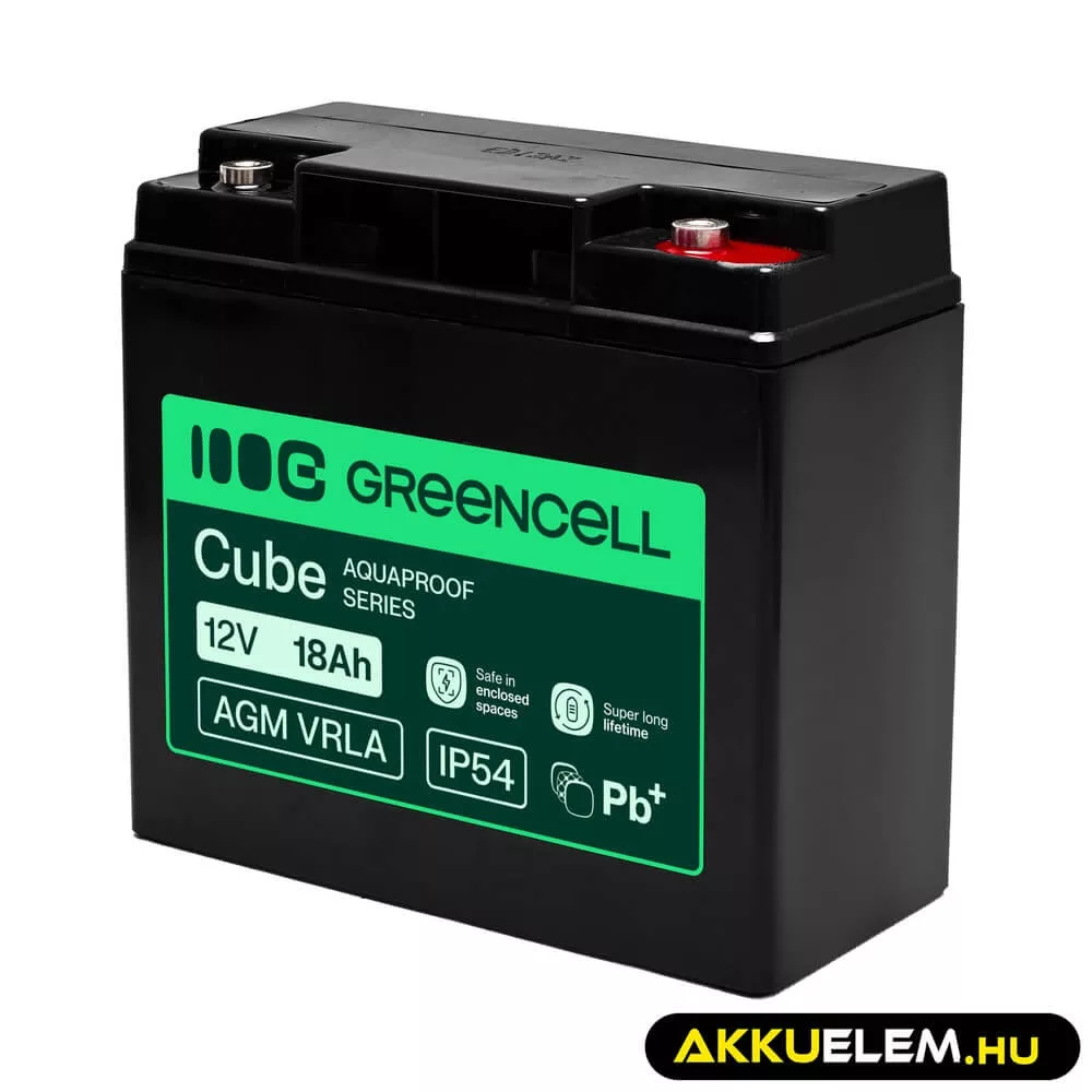 GreenCell AGM VRLA 12V 18Ah akkumulátor (181x77x167mm)
