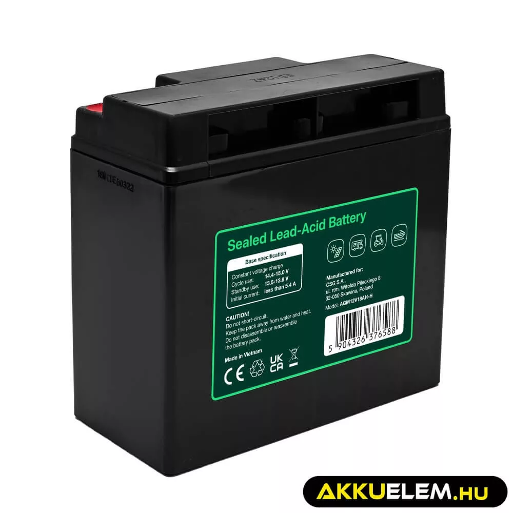 GreenCell AGM VRLA 12V 18Ah akkumulátor (181x77x167mm)