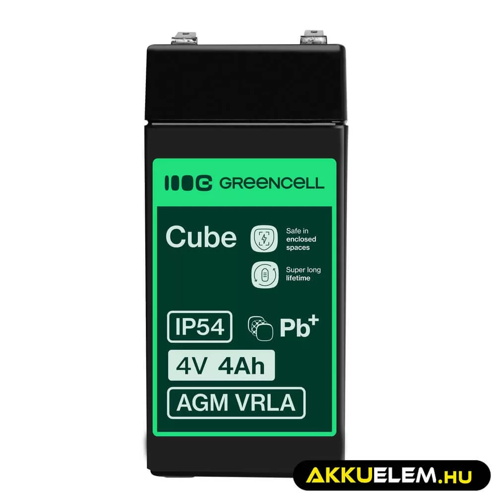 GreenCell AGM VRLA 4V 4Ah akkumulátor riasztókhoz