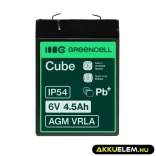 GreenCell AGM VRLA 6V 4.5Ah zselés akkumulátor - GreenCell