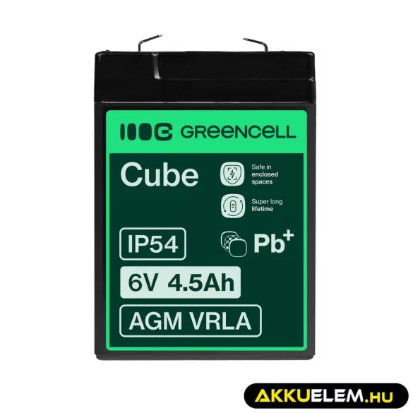 GreenCell AGM VRLA 6V 4.5Ah zselés akkumulátor - GreenCell