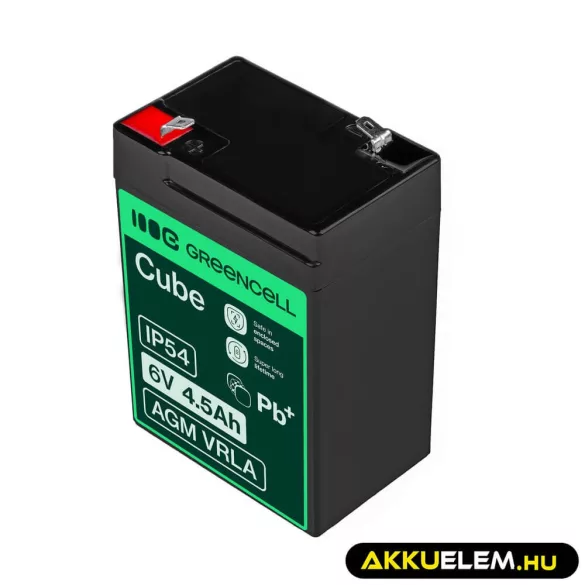 GreenCell AGM VRLA 6V 4.5Ah zselés akkumulátor - GreenCell