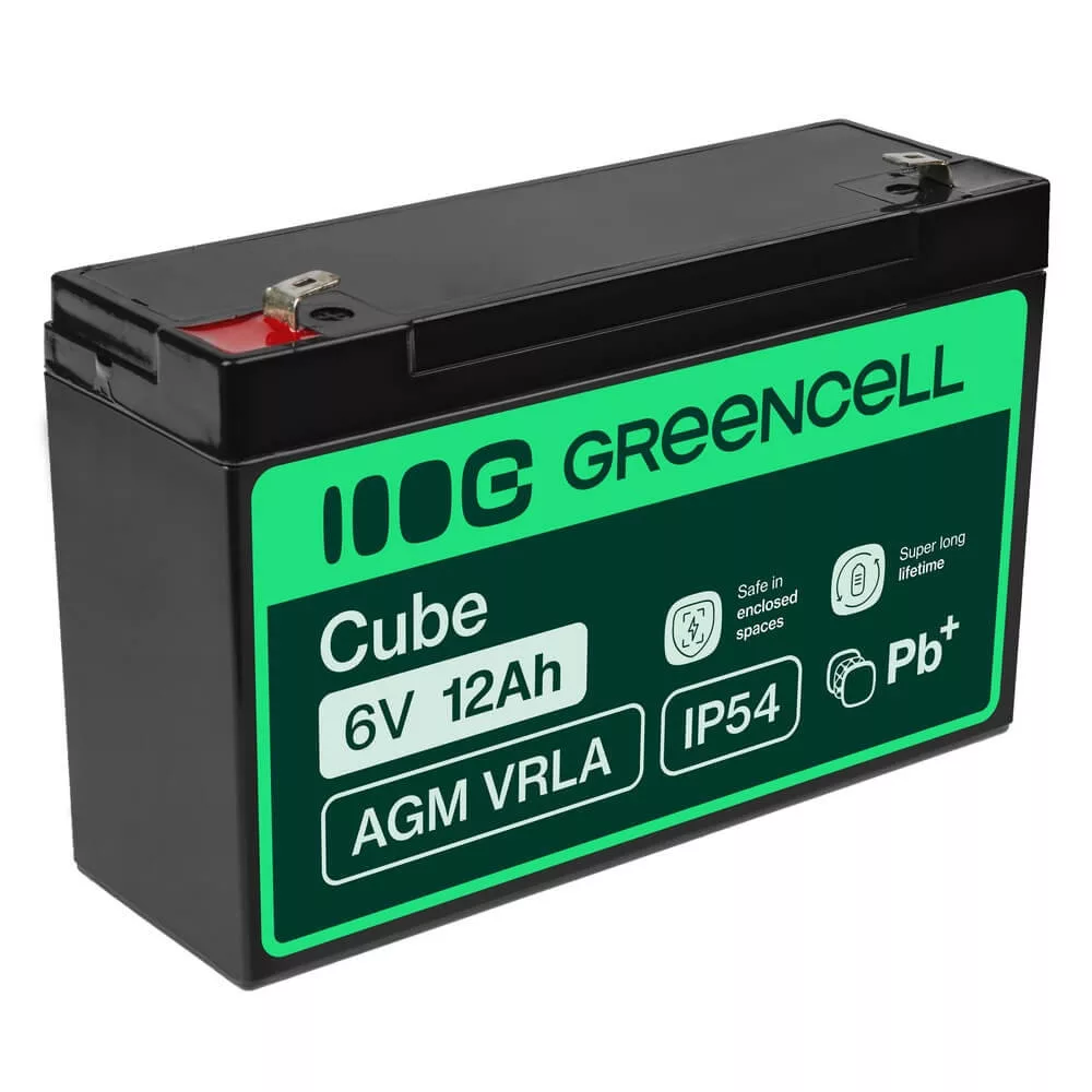 GreenCell AGM VRLA 6V 12Ah akkumulátor riasztókhoz