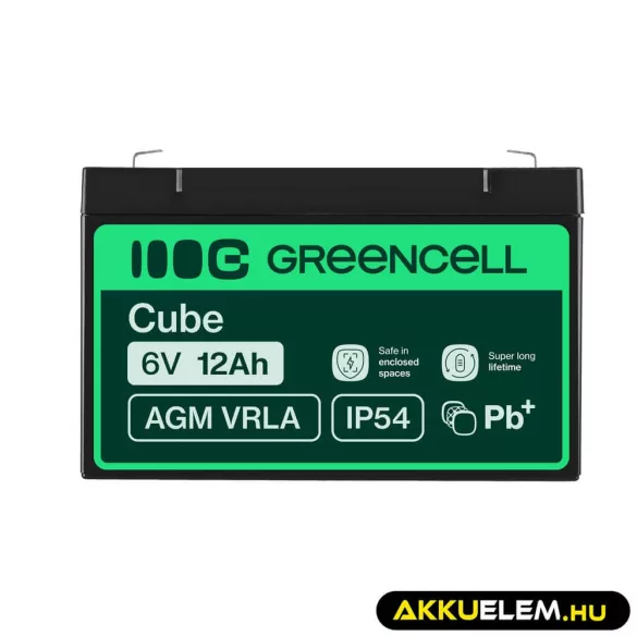 GreenCell AGM VRLA 6V 12Ah zselés akkumulátor - GreenCell