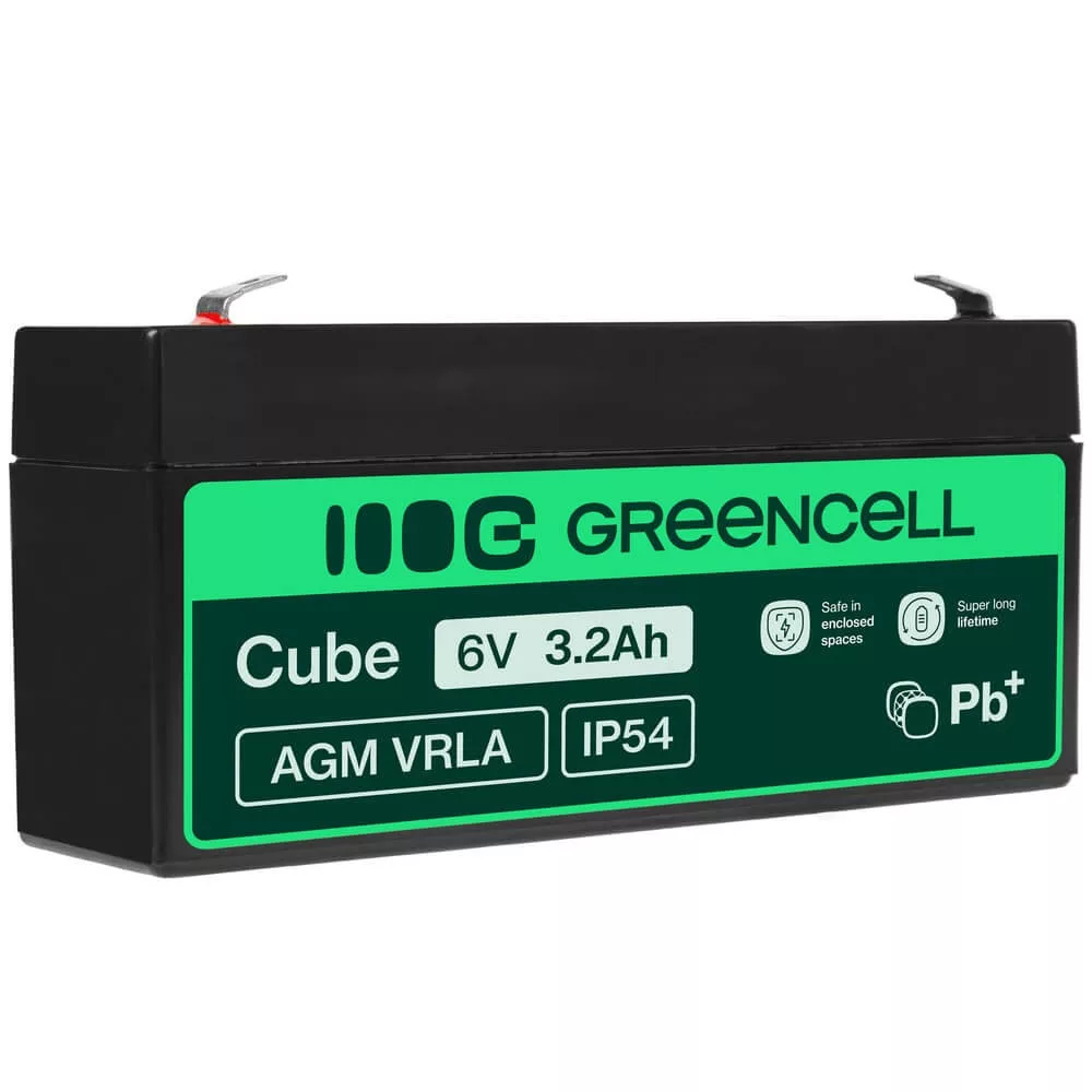 GreenCell AGM VRLA 6V 3.2Ah akkumulátor riasztókhoz