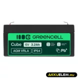 GreenCell AGM VRLA 6V 3.2Ah zselés akkumulátor - GreenCell