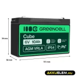 GreenCell AGM VRLA 6V 10Ah zselés akkumulátor - GreenCell