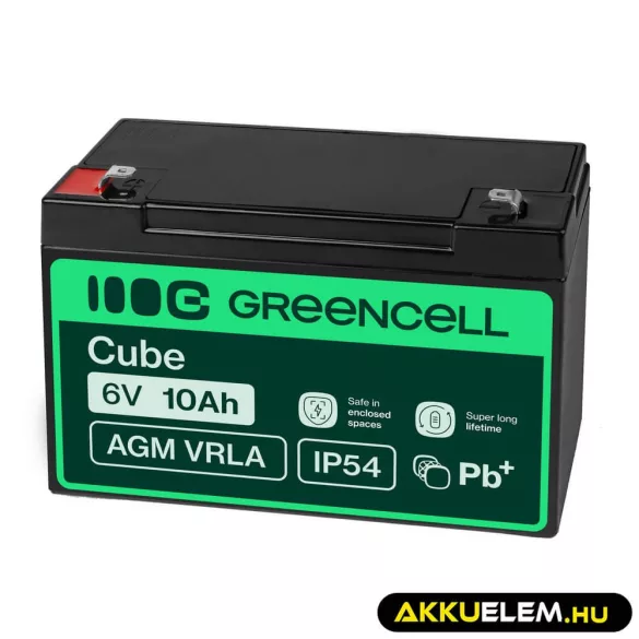 GreenCell AGM VRLA 6V 10Ah zselés akkumulátor - GreenCell