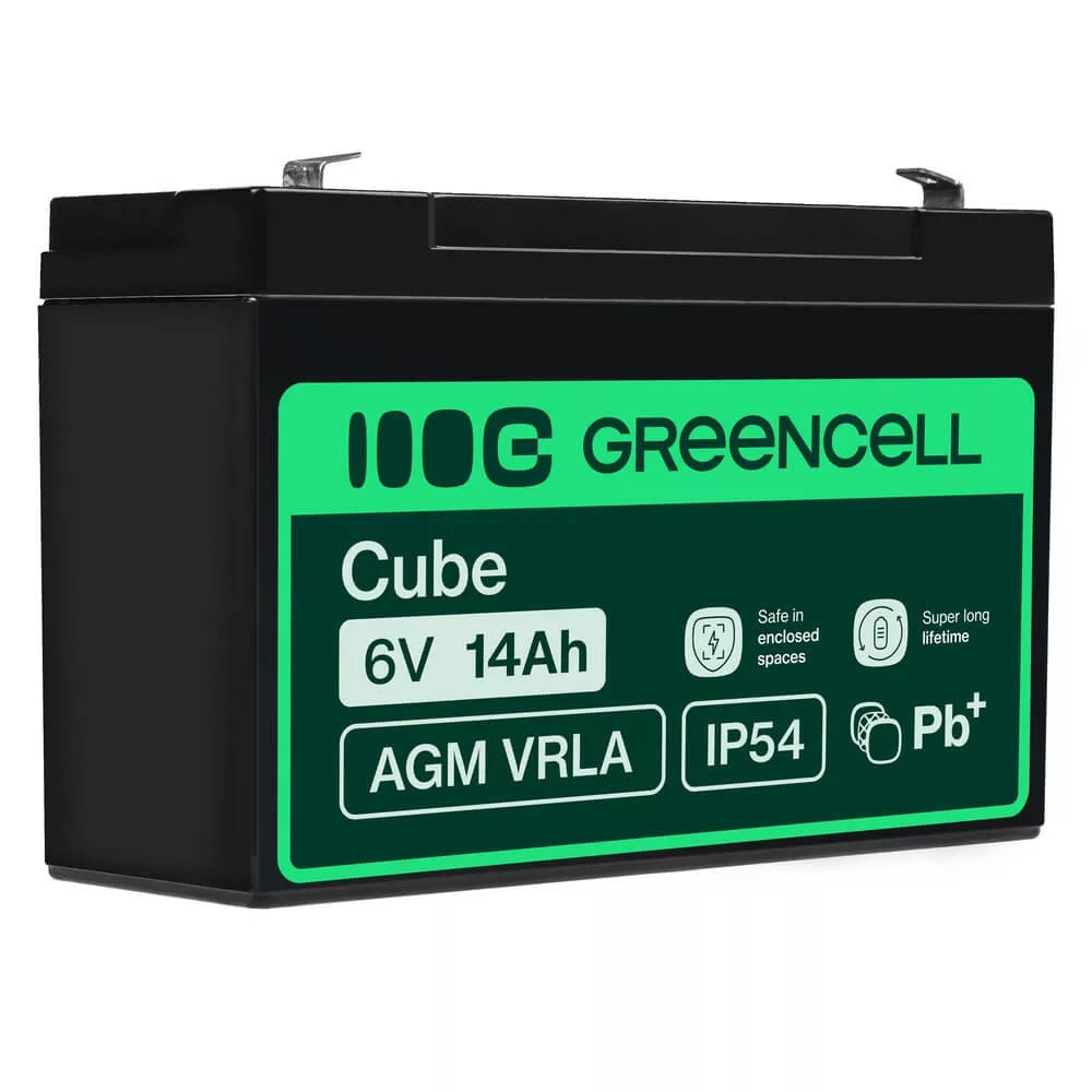 GreenCell AGM VRLA 6V 14Ah akkumulátor riasztókhoz GreenCell AGM VRLA 6V 14Ah akkumulátor riasztókhoz