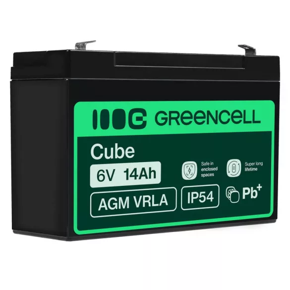 GreenCell AGM VRLA 6V 14Ah zselés akkumulátor - GreenCell