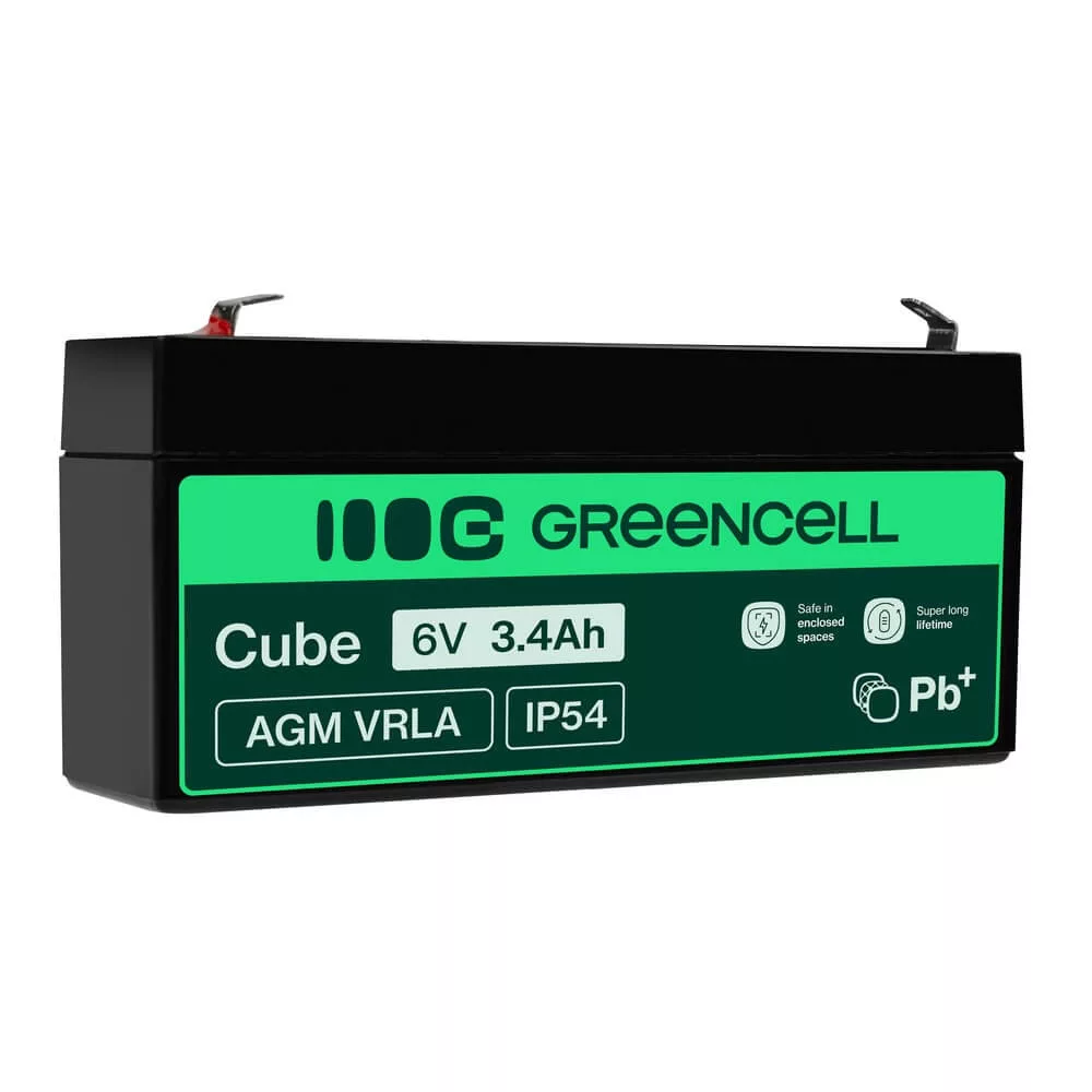 GreenCell AGM VRLA 6V 3.4Ah akkumulátor riasztókhoz