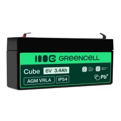 GreenCell AGM VRLA 6V 3.4Ah akkumulátor riasztókhoz