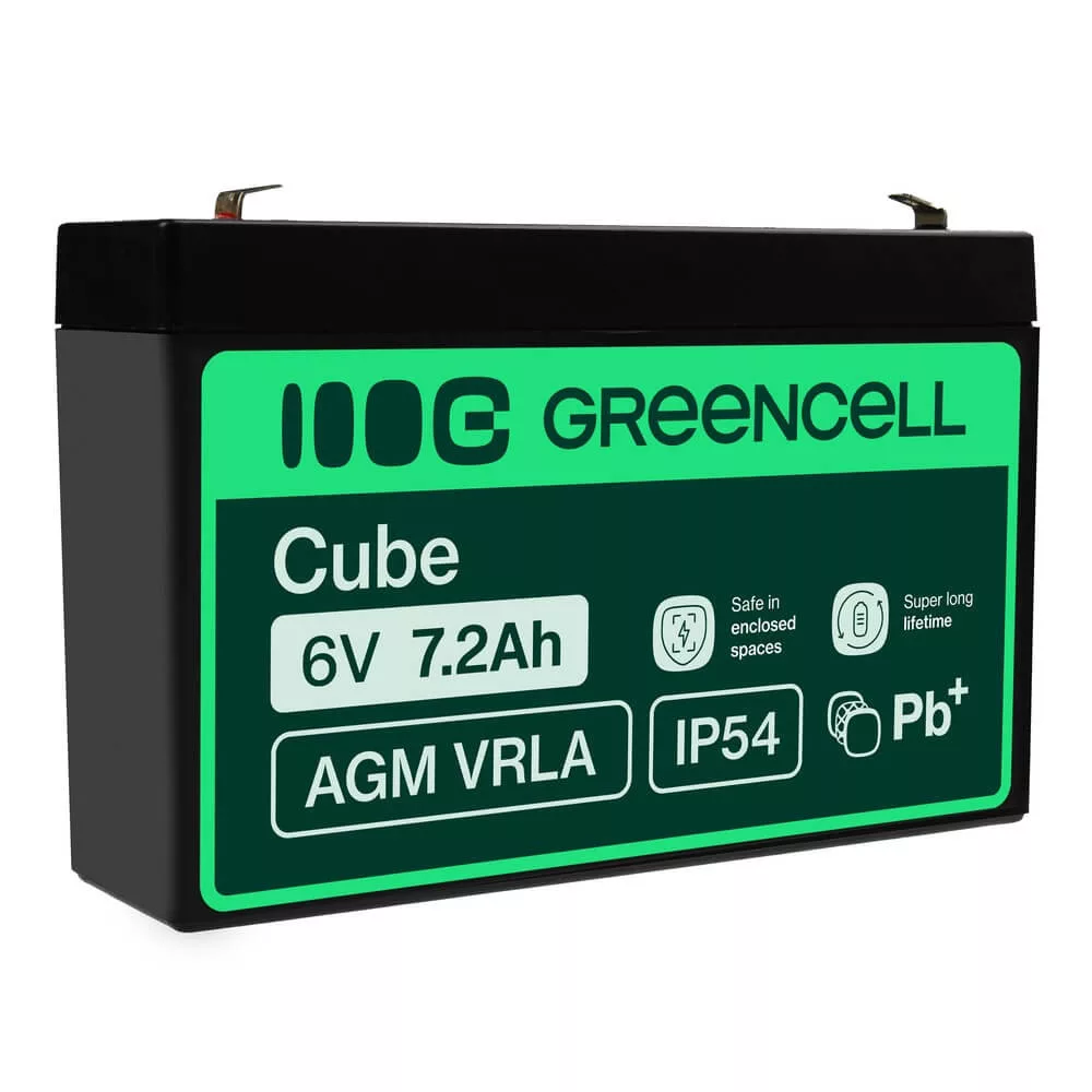 GreenCell AGM VRLA 6V 7.2Ah akkumulátor riasztókhoz GreenCell AGM VRLA 6V 7.2Ah akkumulátor riasztókhoz