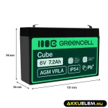 GreenCell AGM VRLA 6V 7.2Ah zselés akkumulátor - GreenCell