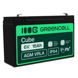 GreenCell AGM VRLA 6V 15Ah akkumulátor riasztókhoz