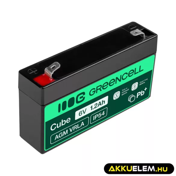 GreenCell AGM VRLA 6V 1.2Ah zselés akkumulátor - GreenCell