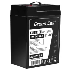   GreenCell CUBE AGM IP54 6V 4Ah VRLA akkumulátor Gel Deep Cycle robogókhoz fűnyírókhoz hajókhoz