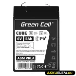 GreenCell CUBE AGM IP54 6V 5Ah VRLA akkumulátor Gel Deep Cycle - GreenCell