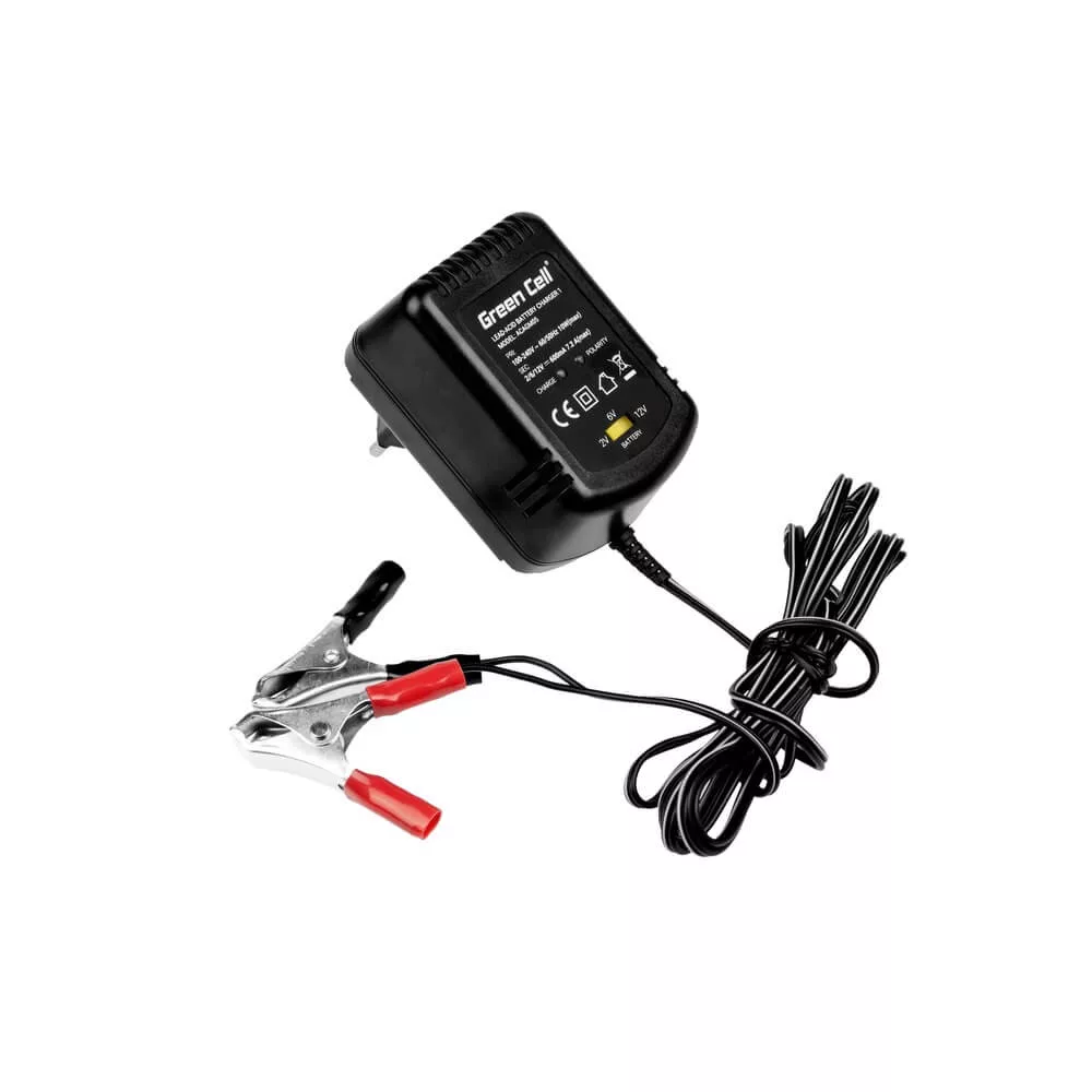   GreenCell akkumulátor töltő AGM Gel Ólomsavas 2V / 6V / 12V (0.6A)