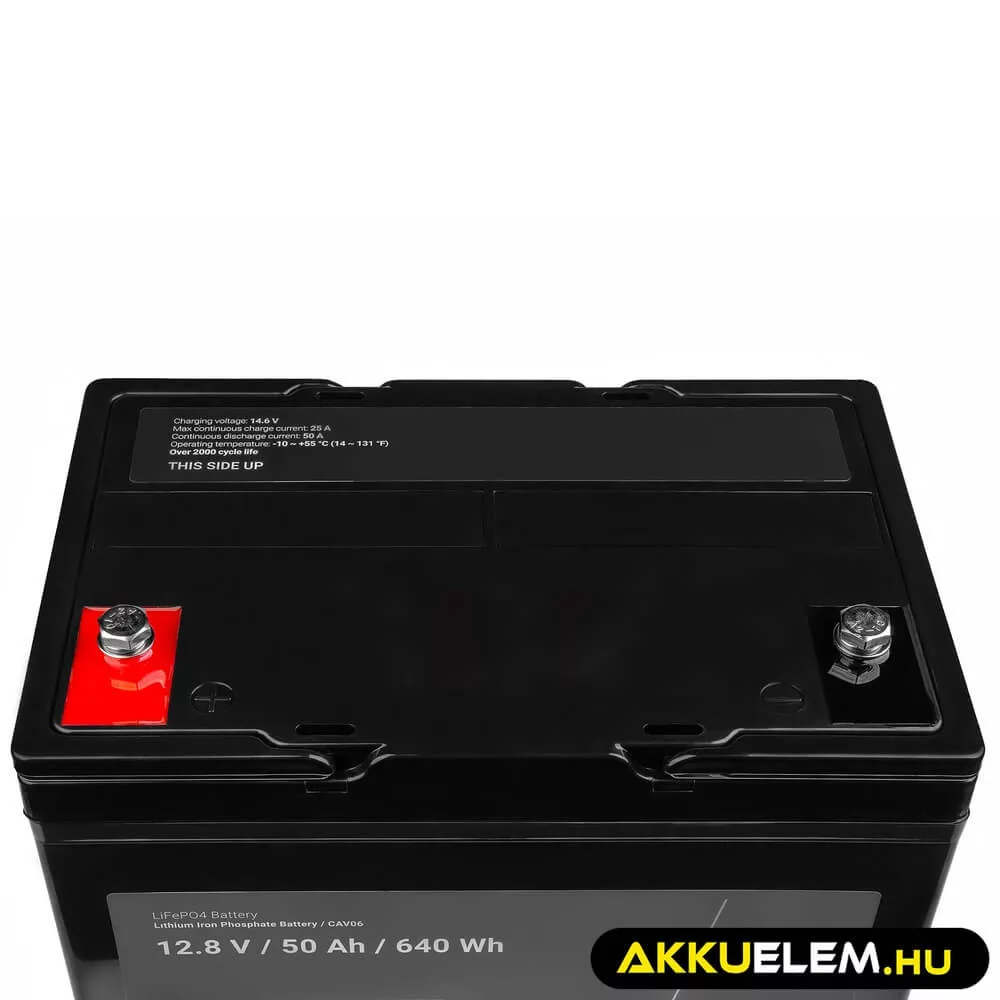 GreenCell LiFePO4 akkumulátor 12V 12.8V 50Ah napelemes rendszerekhez lakóautókhoz hajókhoz