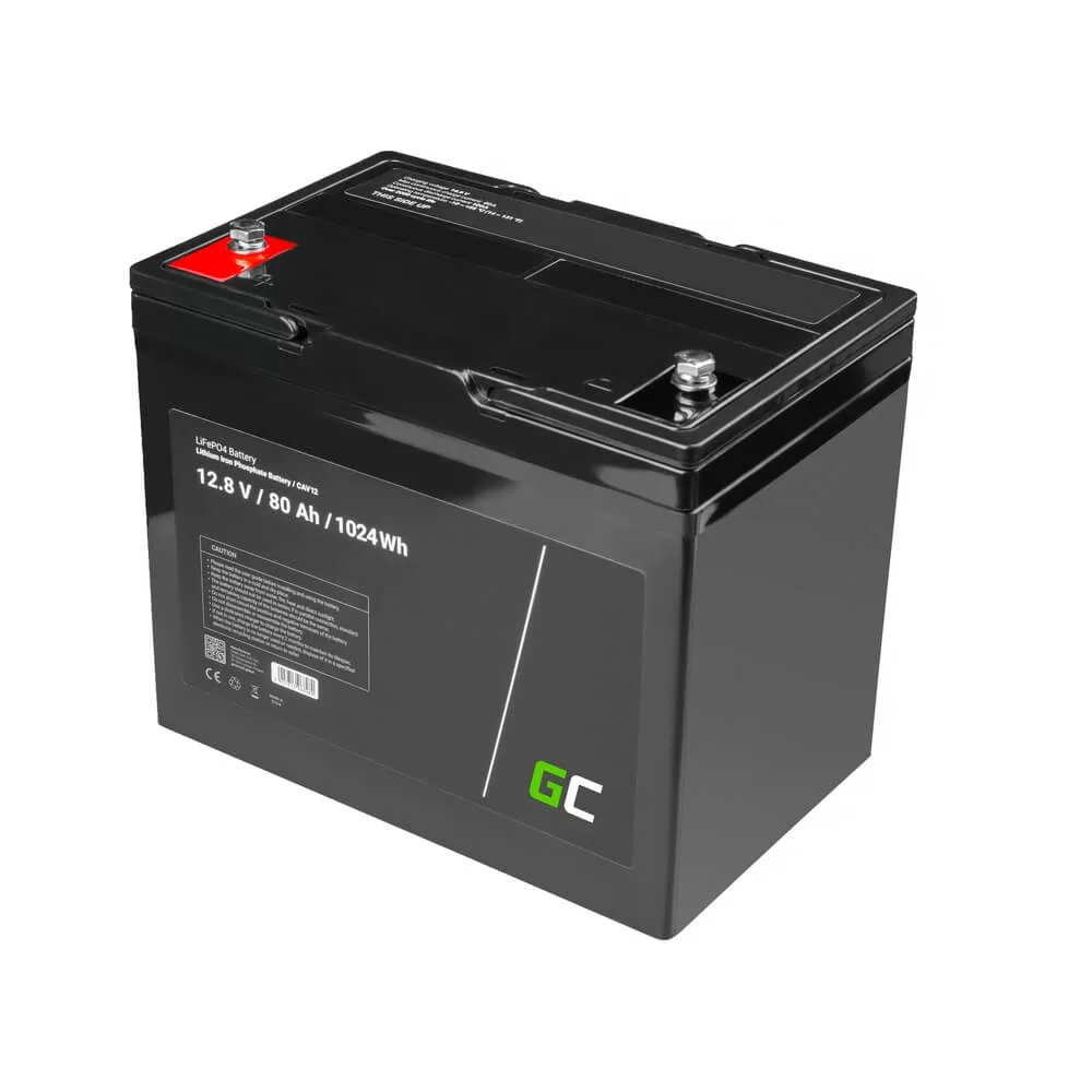 GreenCell LiFePO4 akkumulátor 12V 12.8V 80Ah napelemes rendszerekhez lakóautókhoz hajókhoz GreenCell LiFePO4 akkumulátor 12V 12.8V 80Ah napelemes rendszerekhez lakóautókhoz hajókhoz