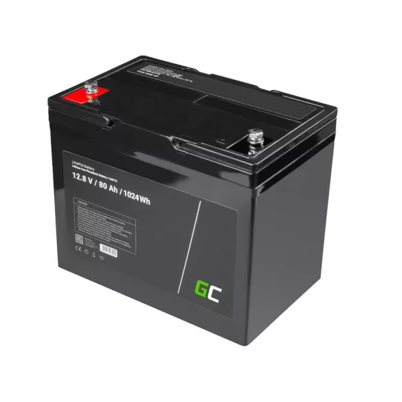 GreenCell LiFePO4 akkumulátor 12V 12.8V 80Ah napelemes rendszerekhez lakóautókhoz hajókhoz - GreenCell