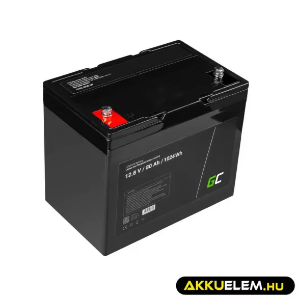 GreenCell LiFePO4 akkumulátor 12V 12.8V 80Ah napelemes rendszerekhez lakóautókhoz hajókhoz - GreenCell