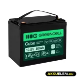 GreenCell CUBE LiFePO4 80Ah 12.8V 1024Wh Lítium-Vas-Foszfát akkumulátor lakóautókhoz takarítógépekhez - GreenCell
