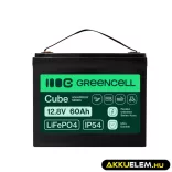GreenCell CUBE LiFePO4 60Ah 12.8V 768Wh Lítium-Vas-Foszfát akkumulátor lakóautókhoz - GreenCell