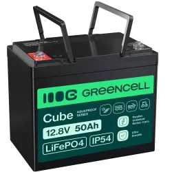   GreenCell CUBE LiFePO4 50Ah 12.8V 640Wh Lítium-Vas-Foszfát akkumulátor lakóautókhoz golfkocsikhoz