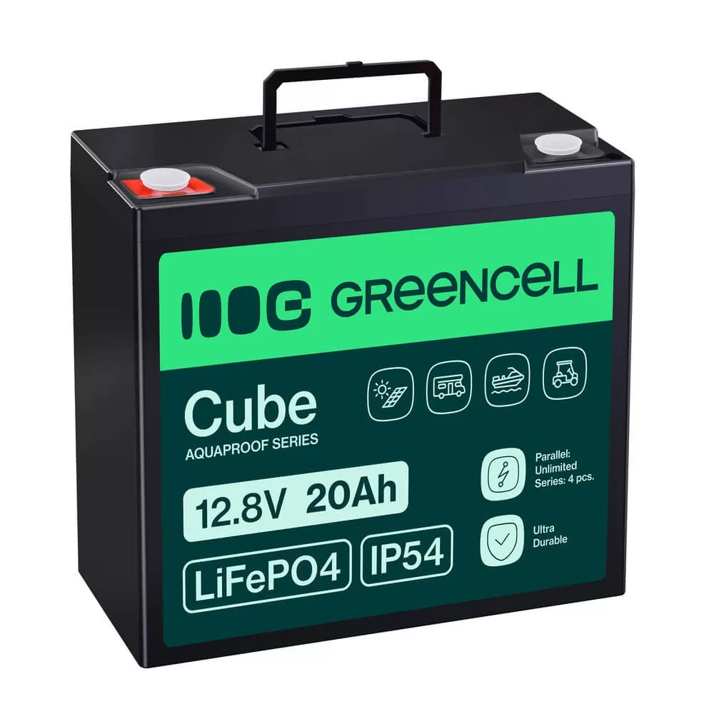 GreenCell CUBE LiFePO4 20Ah 12.8V 256Wh Lítium-Vas-Foszfát akkumulátor fűnyírókhoz elektromos autókhoz GreenCell CUBE LiFePO4 20Ah 12.8V 256Wh Lítium-Vas-Foszfát akkumulátor fűnyírókhoz elektromos autókhoz