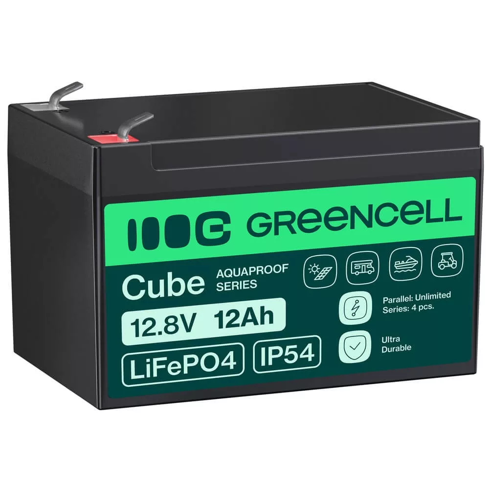 GreenCell CUBE LiFePO4 12Ah 12.8V 153.6Wh Lítium-Vas-Foszfát akkumulátor robogókhoz GreenCell CUBE LiFePO4 12Ah 12.8V 153.6Wh Lítium-Vas-Foszfát akkumulátor robogókhoz