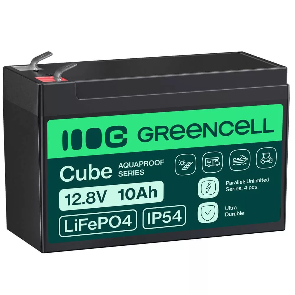 GreenCell CUBE LiFePO4 10Ah 12.8V 128Wh Lithium-iron-phosphate akkumulátor riasztórendszerekhez GreenCell CUBE LiFePO4 10Ah 12.8V 128Wh Lithium-iron-phosphate akkumulátor riasztórendszerekhez