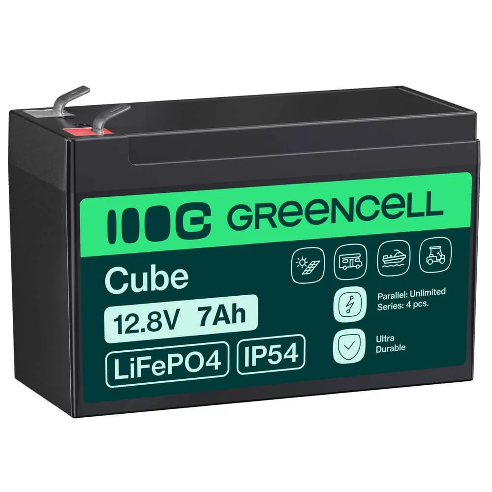 GreenCell CUBE LiFePO4 7Ah 12.8V 89.6Wh Lítium-Vas-Foszfát akkumulátor UPS-ekhez GreenCell CUBE LiFePO4 7Ah 12.8V 89.6Wh Lítium-Vas-Foszfát akkumulátor UPS-ekhez