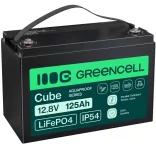 GreenCell CUBE LiFePO4 125Ah 12.8V 1600Wh Lítium-Vas-Foszfát akkumulátor lakóautókhoz napelemes rendszerekhez hajókhoz - GreenCell