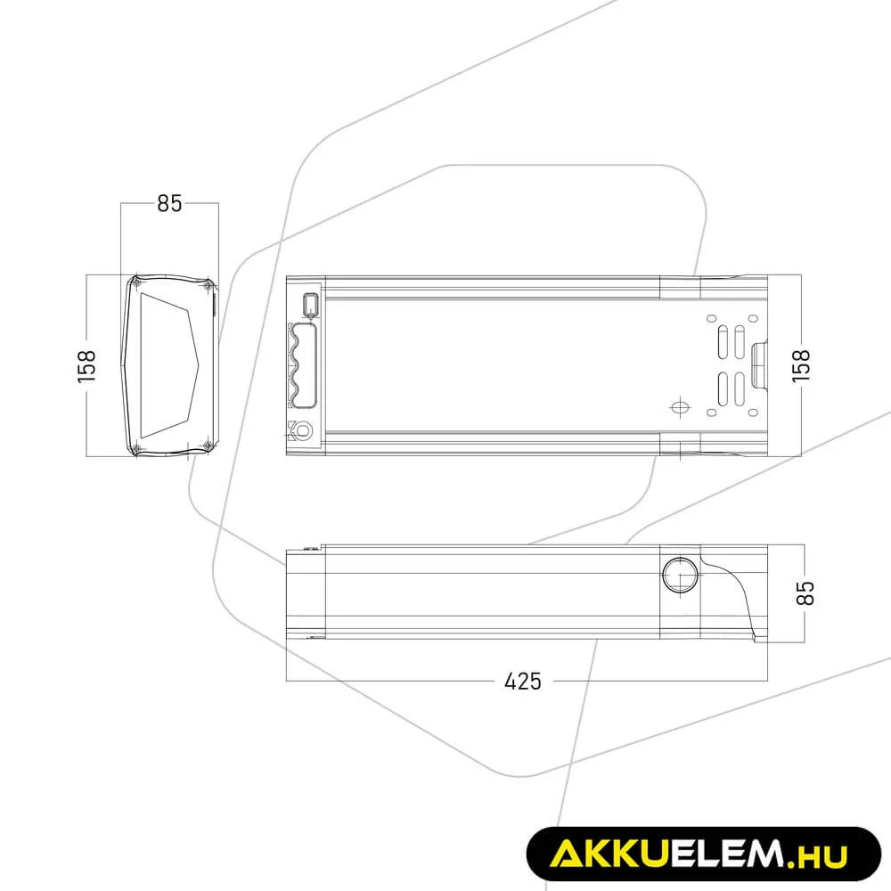 Utángyártott E-Bike akkumulátor 36V 20Ah Li-Ion Rear Rack Töltővel