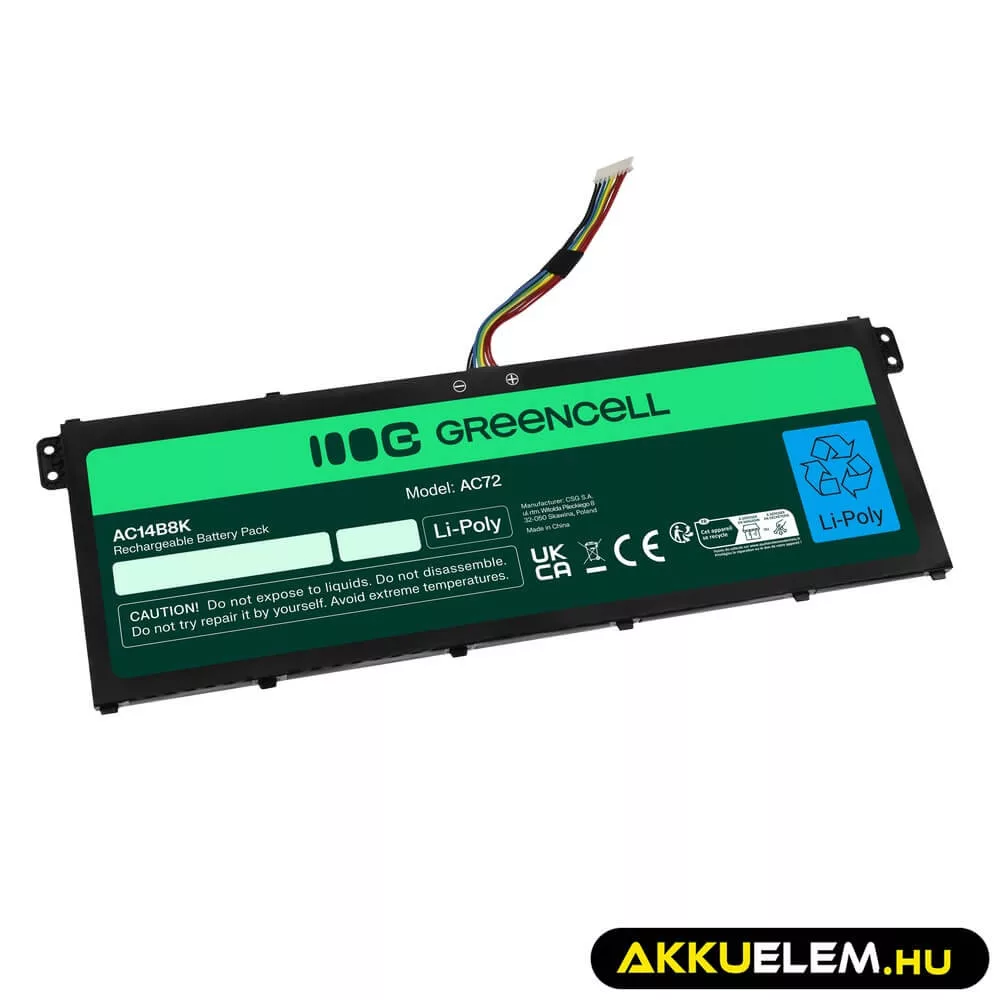 Utángyártott laptop akkumulátor AC14B3K AC14B8K Acer Aspire 5 A515 A517 R15 R5-571T Spin 3 SP315-51 SP513-51 Swift 3 SF314-52
