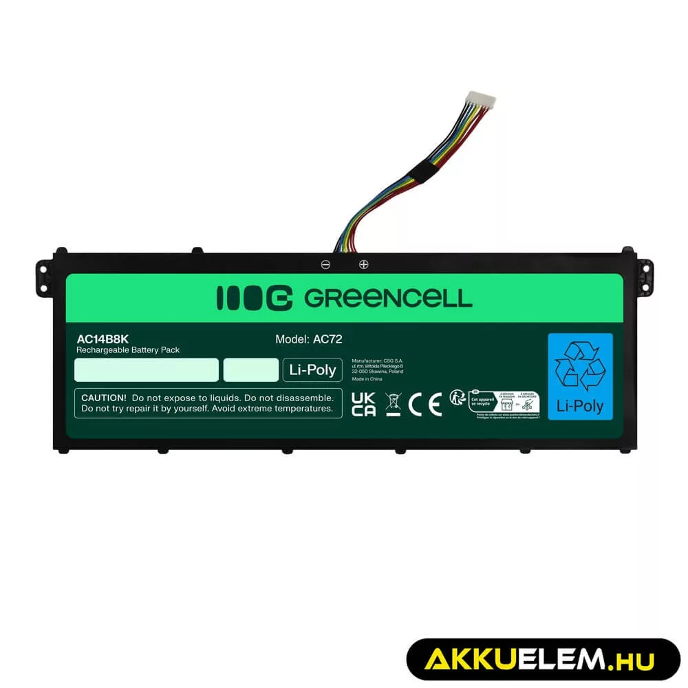 Utángyártott laptop akkumulátor AC14B3K AC14B8K Acer Aspire 5 A515 A517 R15 R5-571T Spin 3 SP315-51 SP513-51 Swift 3 SF314-52