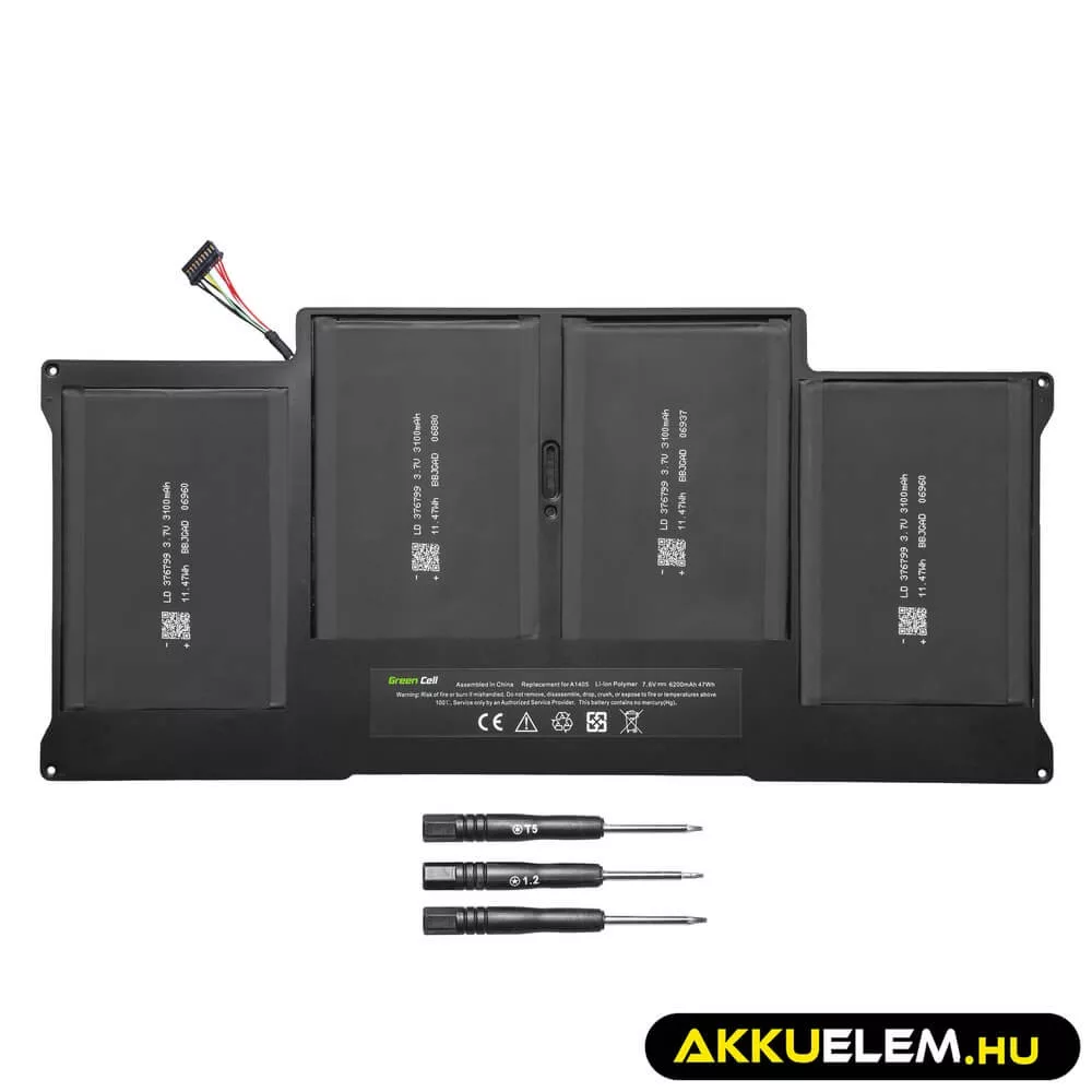Utángyártott laptop akkumulátor A1377 A1405 A1496 Apple MacBook Air 13 A1369 A1466 2010 2011 2012 2013 2014 2015 2017