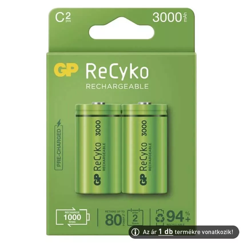 GP Recyko 3000mAh C akkumulátor GP Recyko 3000mAh C akkumulátor