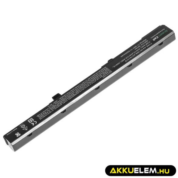 Utángyártott laptop akkumulátor A31N1319 A41N1308 Asus X551 X551C X551CA X551M X551MA X551MAV F551 F551C F551M R512C R512CA R553L - GreenCell