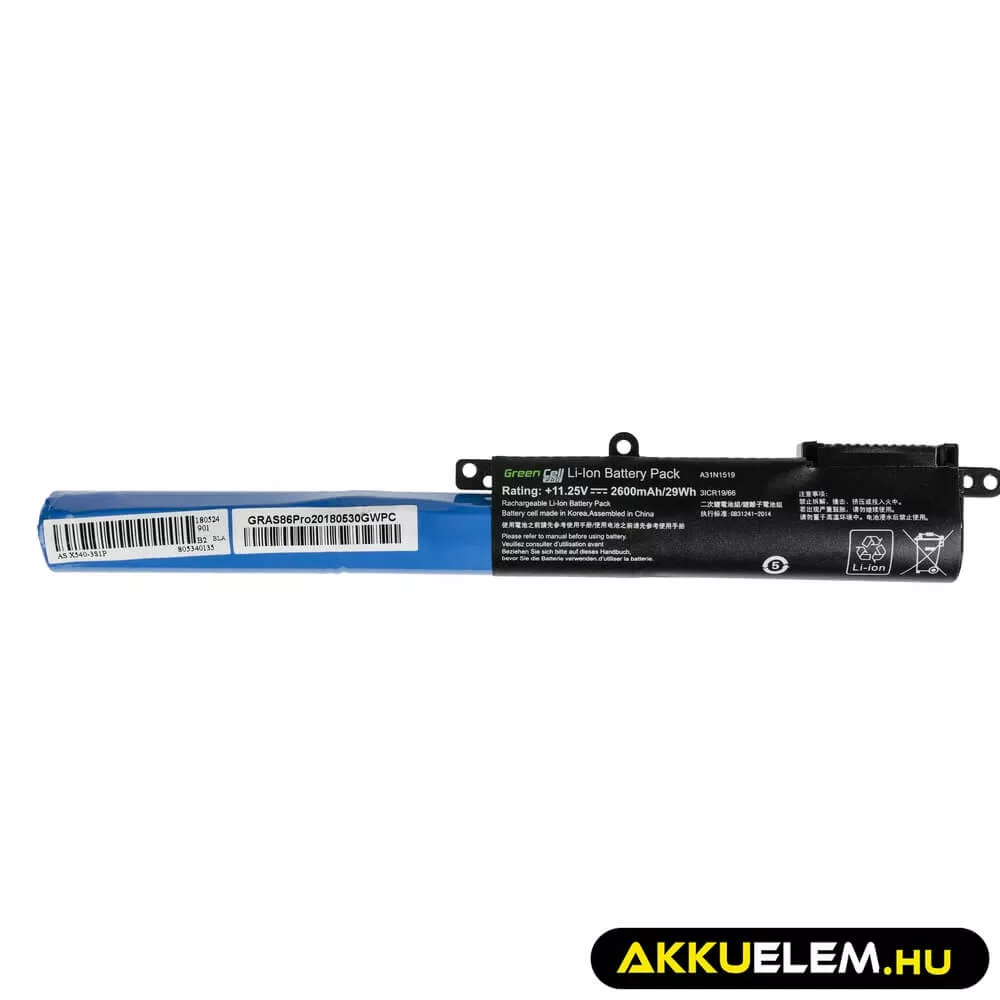 Utángyártott laptop akkumulátor PRO A31N1519 Asus F540 F540L F540S R540 R540L R540M R540MA R540S R540SA X540 X540L X540S X540SA