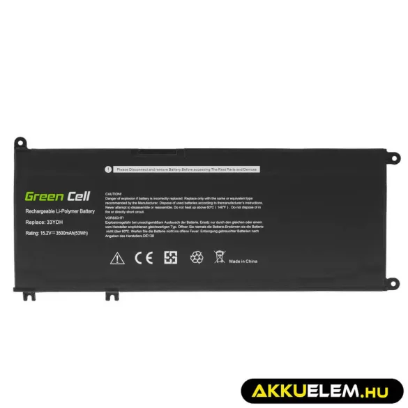 Utángyártott laptop akkumulátor 33YDH Dell Inspiron G3 3579 3779 G5 5587 G7 7588 7577 7773 7778 7779 7786 Latitude 3380 3480 3490 3590 - GreenCell
