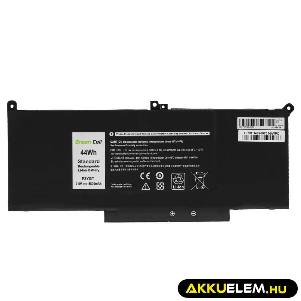 Utángyártott laptop akkumulátor F3YGT Dell Latitude 7280 7290 7380 7390 7480 7490