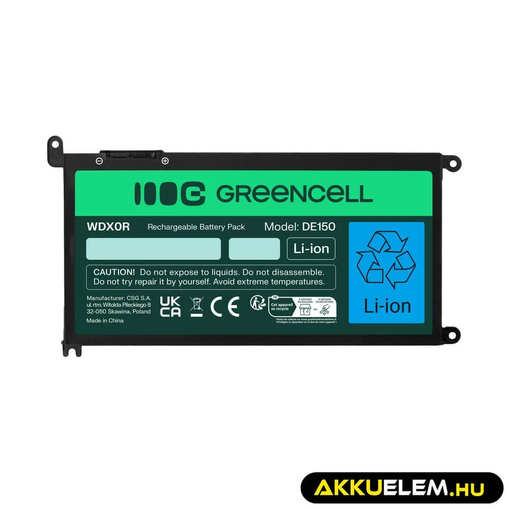 Utángyártott laptop akkumulátor WDX0R WDXOR Dell Inspiron 13 5368 5378 5379 14 5482 15 5565 5567 5568 5570 5578 5579 7560 7570 17 5770