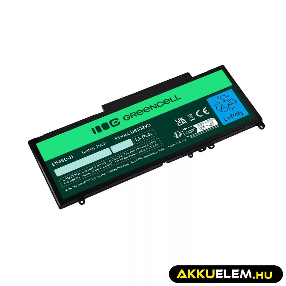 Utángyártott laptop akkumulátor G5M10 0WYJC2 Dell Latitude E5250 E5450 E5550