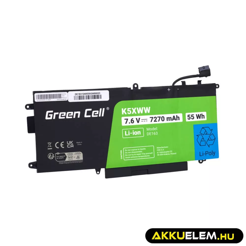 Utángyártott Laptop akkumulátor K5XWW Dell Latitude 7390 2-in-1 5289 7389